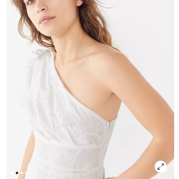 URBAN OUTFITTERS ONE SHOULDER WHITE EYELET DRESS!! - Picture 9 of 11
